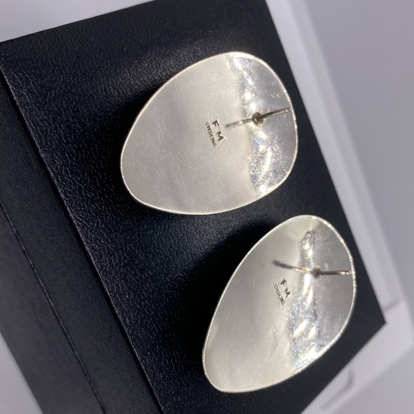 Sterling Silver Block Multi Stone Inlay Post Earrings SIGNED turquoise Navajo - Picture 9 of 16